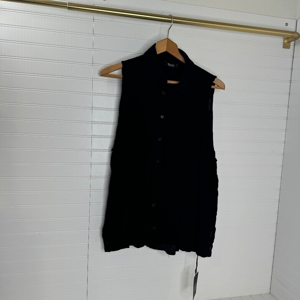 NEW Michael Lauren Black Long Sleeve Cold Shoulder Shirt Small